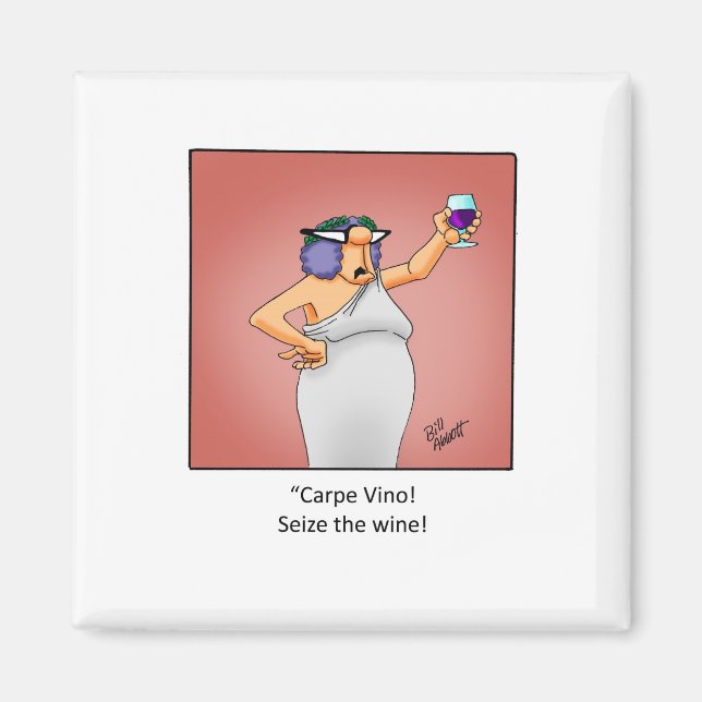 Imán ¡Gracioso regalo de vino! (Frente)