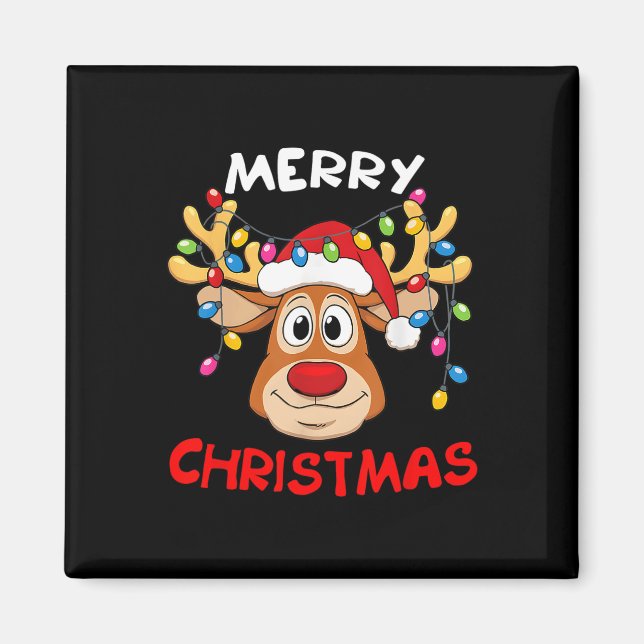 Imán Gracioso reno Feliz Navidad (Frente)