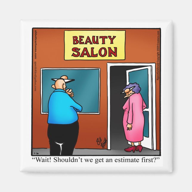 Imán Gracioso Salón De Belleza Humor Magnet (Frente)