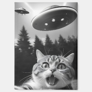 Imán Gracioso Selfie de gato con drones alienados de OV