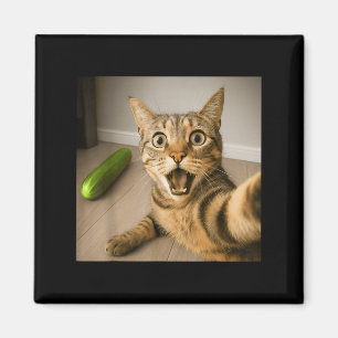 Imán Gracioso Selfie De Gato Impactado Con Diseño De Me
