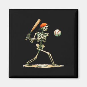 Imán Gracioso Skeleton Bateando Béisbol Halloween Boys 