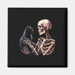 Imán Gracioso Skeleton Jugando Con Un Ca De Calavera Gr