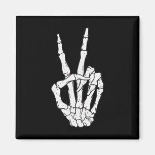 Imán Gracioso Skeleton Manos Firma de paz Amor Hallowee