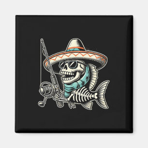 Imán Gracioso Skeleton Pescado Sombrero Equipo de Pesca