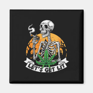 Imán Gracioso Skeleton Stoner Fumar Lit H