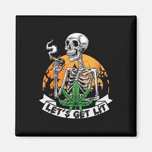Imán Gracioso Skeleton Stoner Fumar Lit H (Frente)