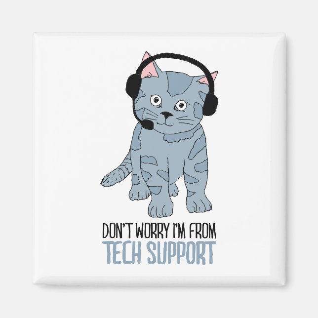 Imán Gracioso Sonriente Apoyo técnico para gatos Épico  (Frente)