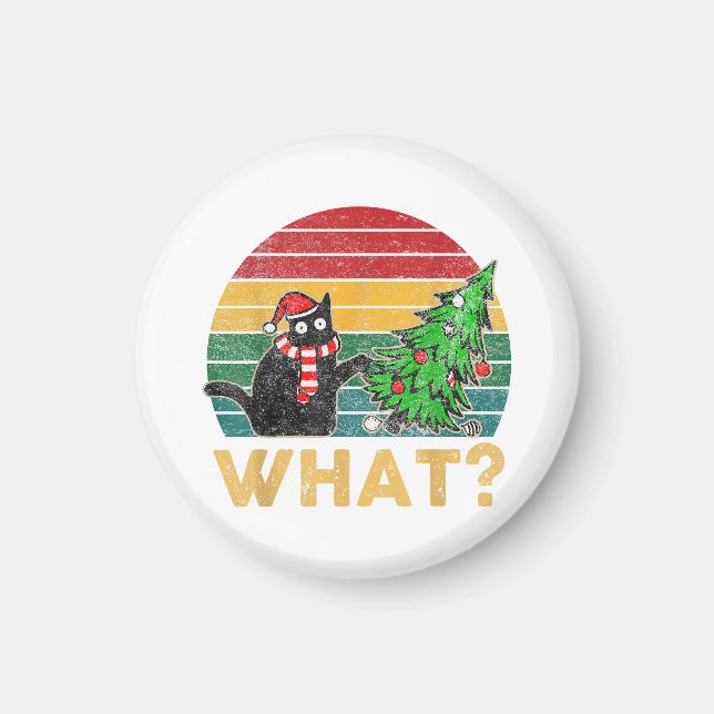 Imán Gracioso suéter Navidad Shirt Naughty Cat San (Frente)