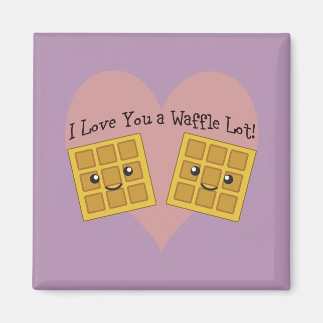 Imán Gracioso Te Amo Un Waffle Lot Cute Kawaii Waffles (Frente)