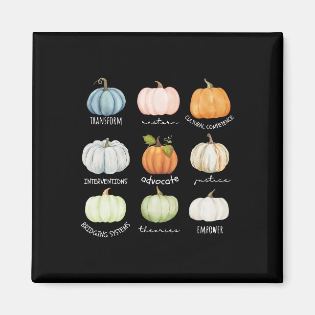 Imán Gracioso trabajador social Halloween Fall Pumpkin  (Frente)