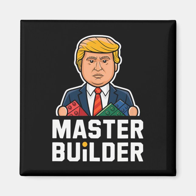 Imán Gracioso Trump Master Builder Building Blocks Gift (Frente)