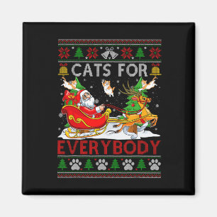 Imán Graciosos Gatos Para Todos Santa Sleigh Fea Christ