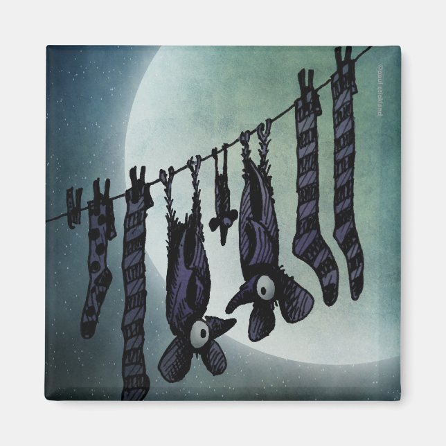 Imán Graciosos murciélagos de luna llena (Frente)