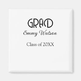 Imán Grad bold letter graduation name class of 20XX sim