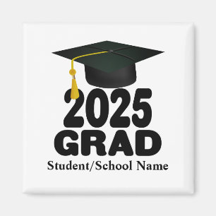 Imán Grad Cap Bold Clase 2025 Graduación