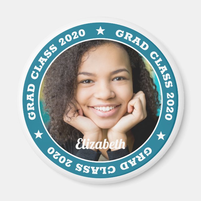 Imán Grad Class 20XX Graduación Personalizado moderno F (Frente)