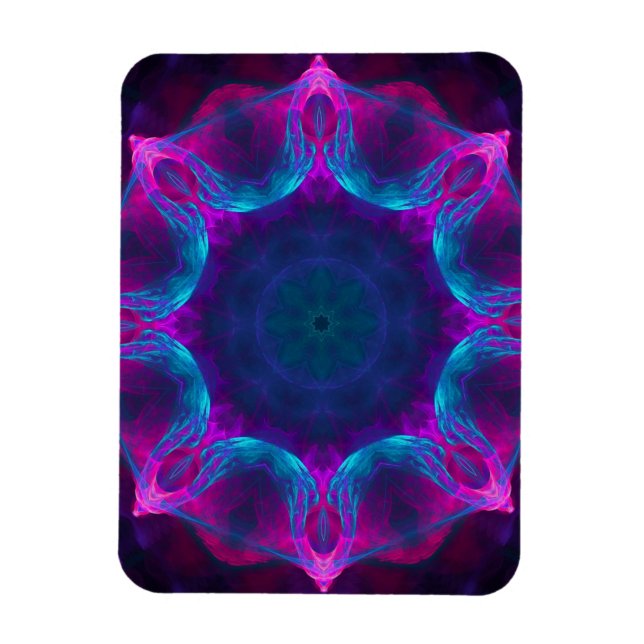 Imán Gradiente azul y rosado neón oscuro de Kaleidoscop (Vertical)