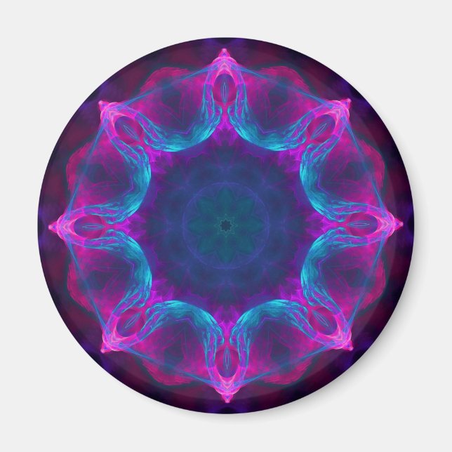 Imán Gradiente azul y rosado neón oscuro de Kaleidoscop (Frente)