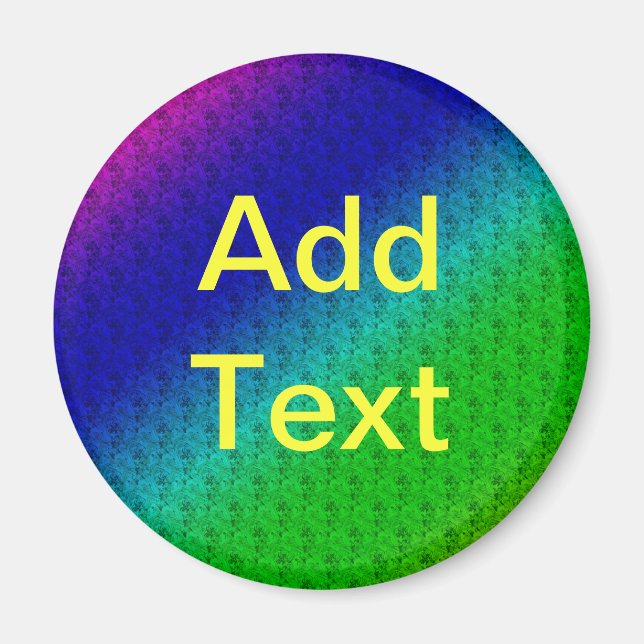 Imán Gradiente de arco iris verde azul floral Mezcla di (Frente)