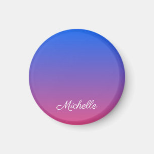 Imán Gradiente de color azul y rosado personalizado
