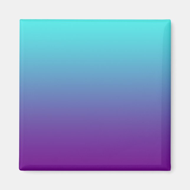 Imán Gradiente de Fondo Simple Turquesa Azul Púrpura (Frente)
