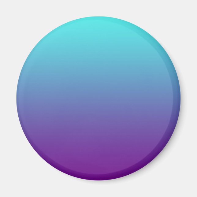 Imán Gradiente de Fondo Simple Turquesa Azul Púrpura (Frente)
