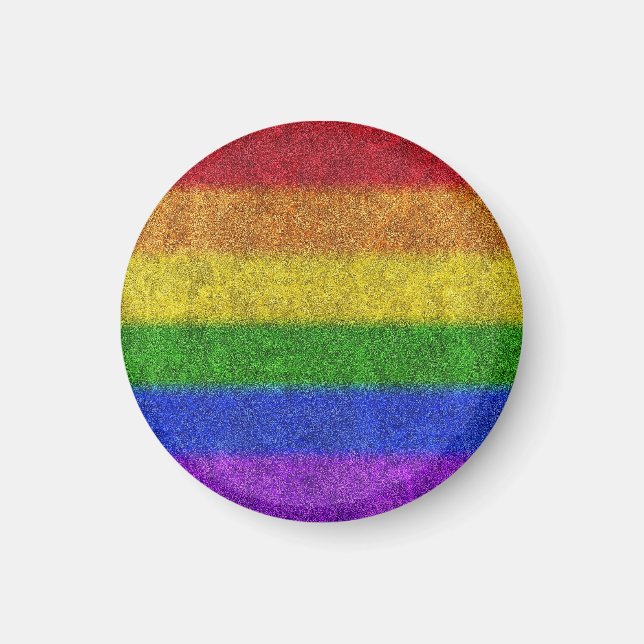 Imán Gradiente de Purpurina de arcoiris caído (Frente)