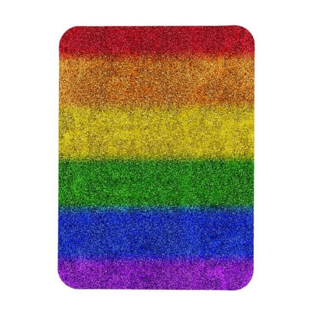 Imán Gradiente de Purpurina de arcoiris caído (Vertical)