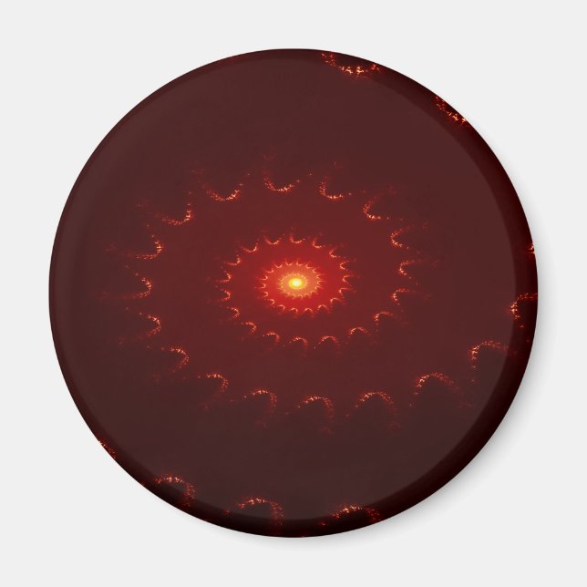 Imán Gradiente De Swirl Fiery Red Sparkle (Frente)