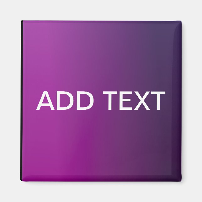 Imán Gradiente Degradado Morado Moderno y Texto Blanco  (Frente)