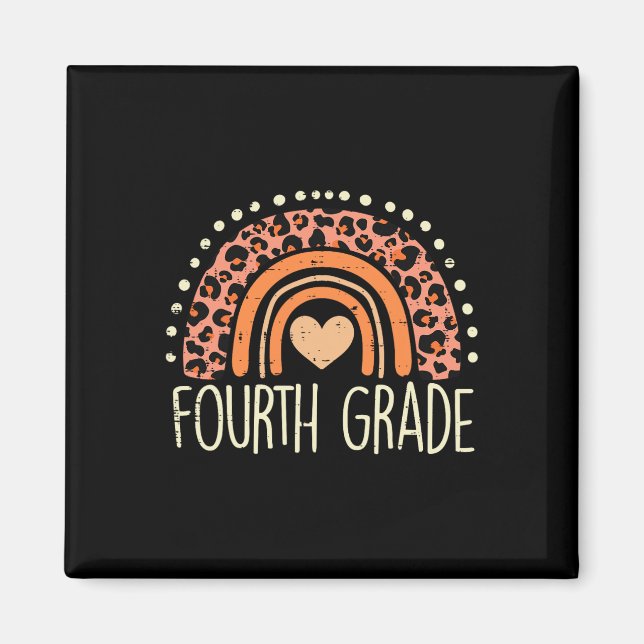 Imán Grado 4º Arcoiris Primer Día De Escuela Profesorit (Frente)