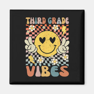 Imán Grado Vibes 3er Grado Maestro Retro 1er Día De Sch