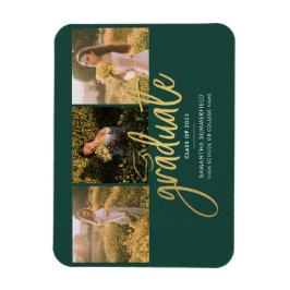 Imán Graduación 2025 Fotos Script Invitación Verde