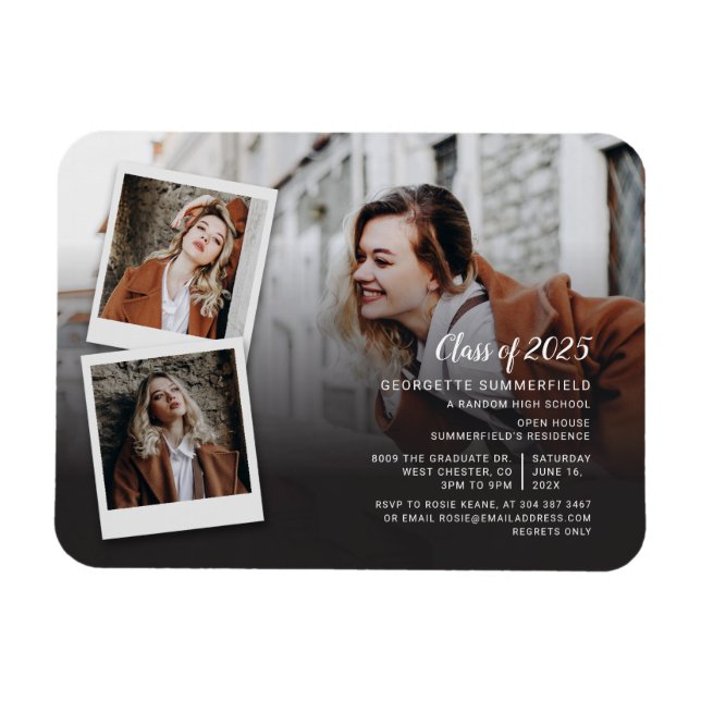 Imán Graduación 2025 Invitación a la fiesta de Collage  (Horizontal)