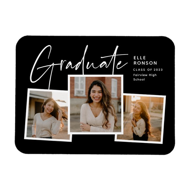 Imán Graduación de Collage de fotos de Graduación de Sc (Horizontal)