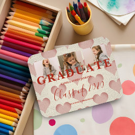 Imán Graduación de corazones pre-K 3 fotos Textura text