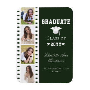 Imán Graduación de cuatro Collages de fotos Green