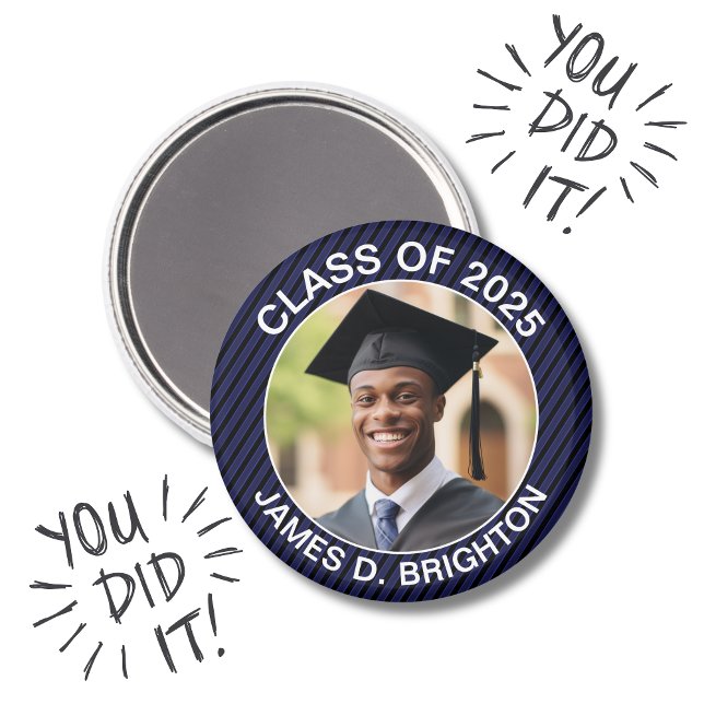 Imán Graduación de foto azul (Subido por el creador)