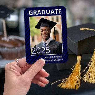 Imán Graduación de foto azul