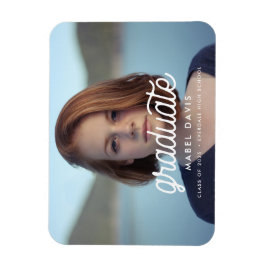 Imán Graduación de fotografía retro minimalista