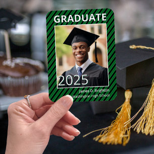 Imán Graduación de fotografía verde