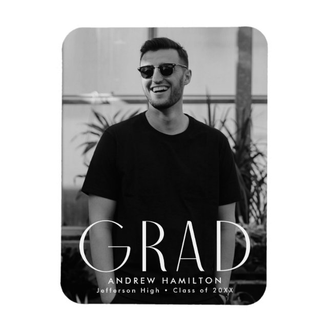 Imán Graduación de fotos de simplicidad moderna (Vertical)