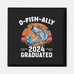 Imán Graduación de Graduado Superior Retro O-fish 2024