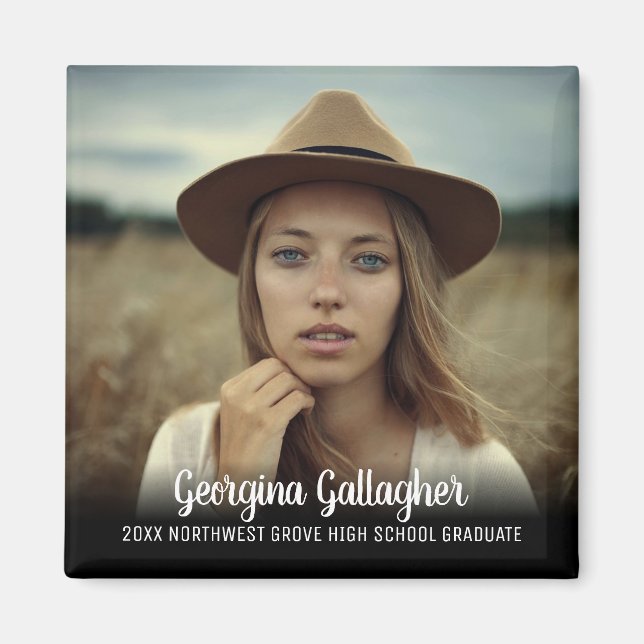 Imán Graduación de imagen negrita moderna | Guión de no (Frente)