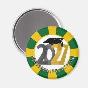 Imán Graduación de la Clase 2027 Gris Dorado