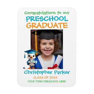 Imán Graduación de Preescolar de Gansito Adorable