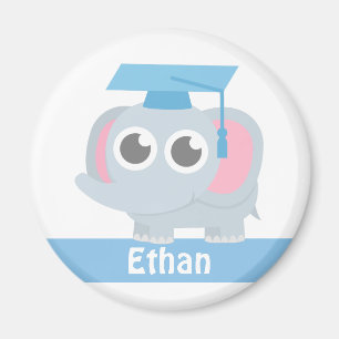 Imán Graduación de preescolar de niños elefante lindos