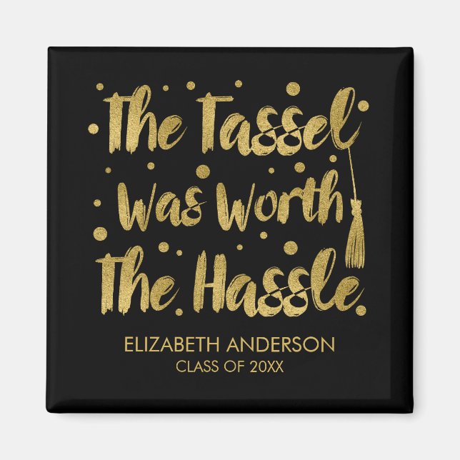 Imán Graduación de Tassel Faux Gold (Frente)