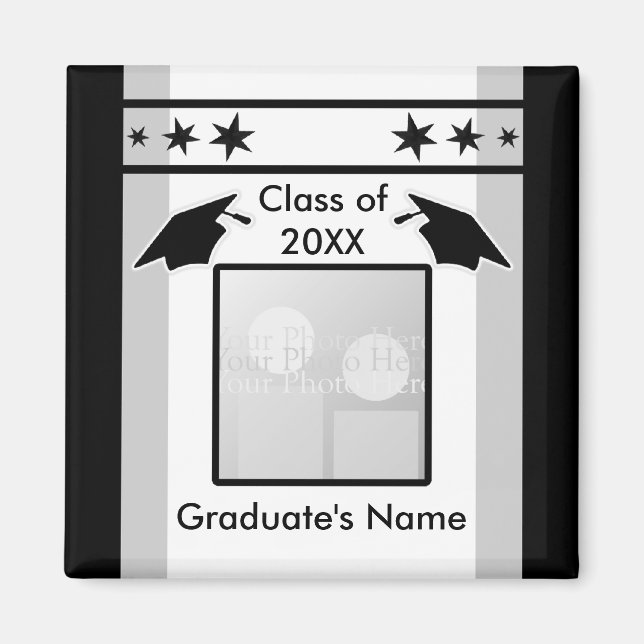 Imán Graduación en blanco, negro y gris (fotograma) (Frente)